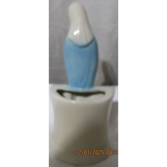 Vintage praying Virgin Mother Mary planter ceramic religious Catholic blue Jesus - Picture 4 of 9
